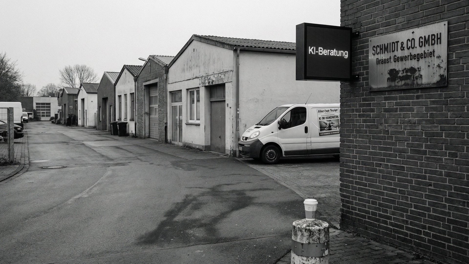 Grafische Darstellung der wachsenden Kluft zwischen KI-Investitionen und strategischer Umsetzung im deutschen Mittelstand