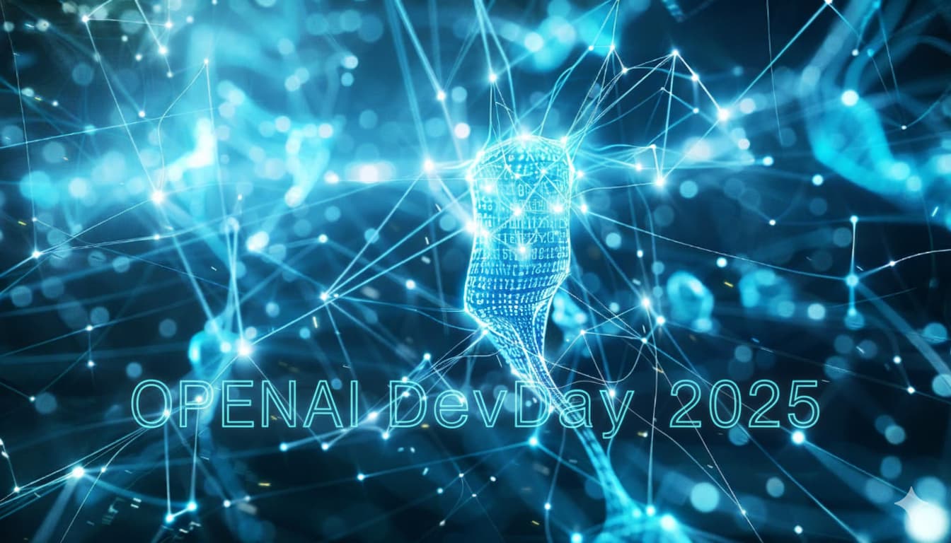 Futuristische KI-Netzwerk-Visualisierung - OpenAI Dev Day 2025