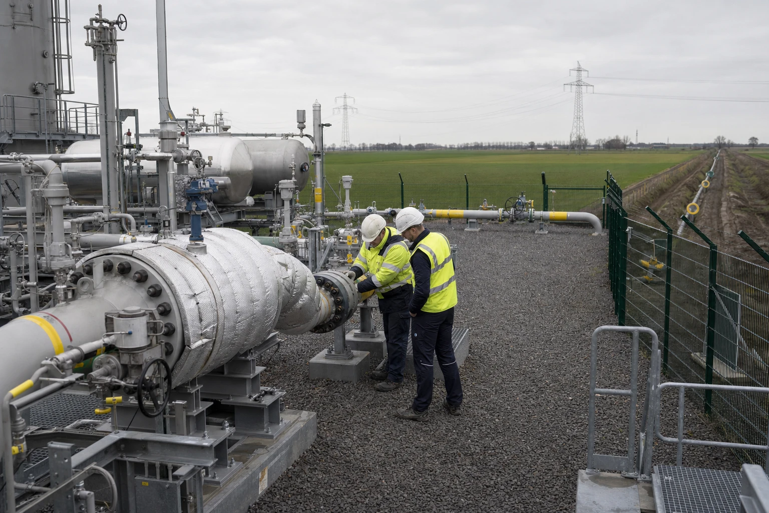 A CO2 compressor station on the new transport network, bringing the gas up to pipeline pressure