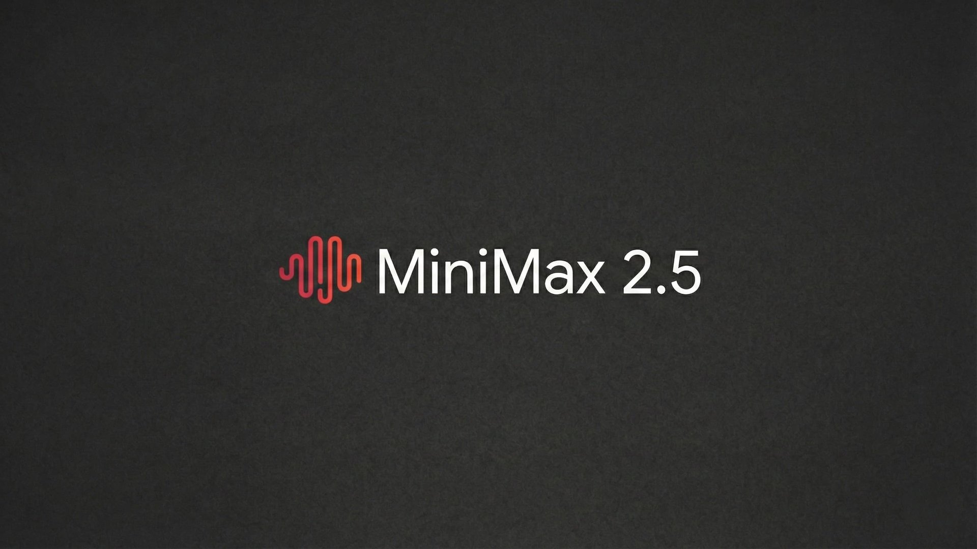MiniMax M2.5 Logo on dark background - Agent-native AI architecture